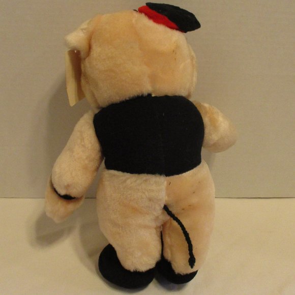 Harley Davidson NEW Vintage 1991 Medium Peach Black Orange Graphic Plush Hog - Picture 3 of 9